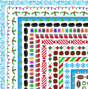 Preview of 49 Christmas & Winter Themed Page Borders, Frames, & Page Dividers