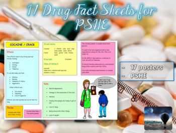 Preview of 17 Drug Fact Sheets for PSHE