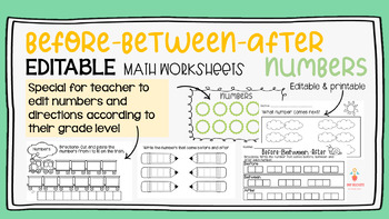 Preview of 17 EDITABLE Math Worksheets for Kindergarten, 1st and 2nd grades PowerPoint