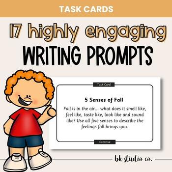 Preview of 17 Highly Engaging Fall Writing Task Cards