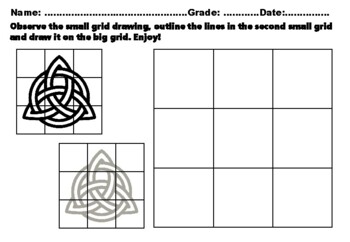 Preview of 17 Saint Patrick's Day Easy Grid Drawing Activities, Saint Patricks Day Art Sub