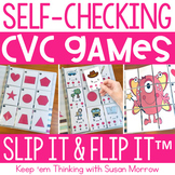 17 Self-Checking CVC Short Vowel Centers - Slip It and Flip It
