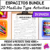 20 Spanish 1 MadLibs Type Activity BUNDLE | Review present