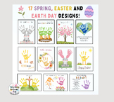 17 Spring Handprint Art Craft Printable Templates Bundle / Easter