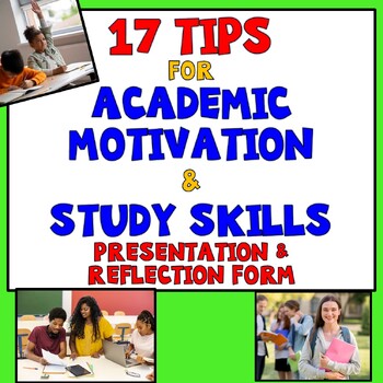 Preview of 17 Tips for Building Study Skills & Academic Motivation Worksheets; 4th- 8th