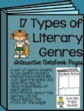 17 Types of Literary Genres ~ Interactive Notebook Pages