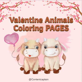 Preview of 17 Valentine  animals Coloring Pages for kids / Lovely Animals / Valentine Day