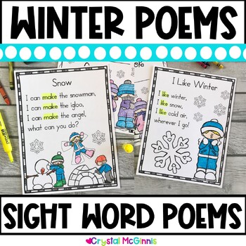 17 Winter Sight Word Poems for Shared Reading (Poetry for Beginning ...