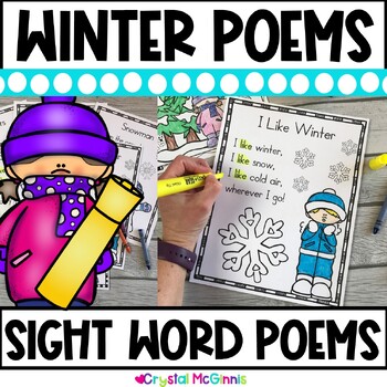 Preview of 17 Winter Sight Word Poems | Shared Reading | Sight Word Activity | New Readers