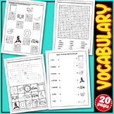 Word Search Activities, Crossword, Missing Letters, Scramb