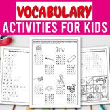 Crossword, Puzzles, Worksheets for Kindergarten, Word Sear