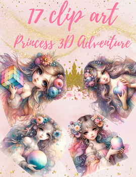 Preview of 17 clip art Princess 3D Adventure