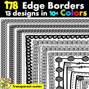 Preview of 178 Borders Swirly Clip Art {13+ designs in 10 Colors}