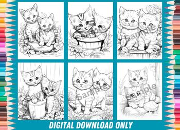 kitten puppy coloring pages