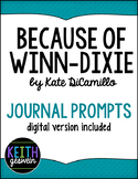 Because of Winn-Dixie: 18 Journal Prompts (Distance Learning)