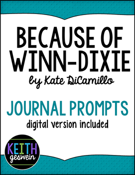 Preview of Because of Winn-Dixie: 18 Journal Prompts (Distance Learning)