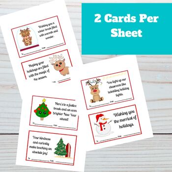 18 Christmas Cards - Holiday Cards From Teacher to Students, Holiday ...