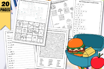 Preview of Word Search, Scramble, Missing Letters, Crossword, Vocabulary Activities for kid
