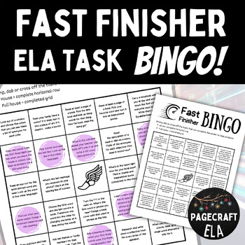 Preview of 26 Extension Task Bingo Grids or Fast Finisher ELA Challenge Choice Boards