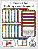 18 Frames for Holidays and Seasons - Line art included!