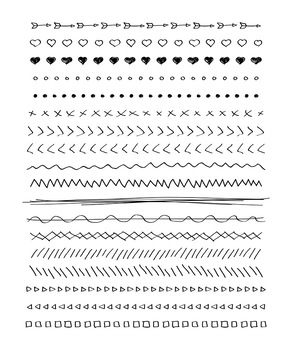 18 Hand Drawn Doodle Lines Set #2 | PNG + Vector Clipart | Border, Divider