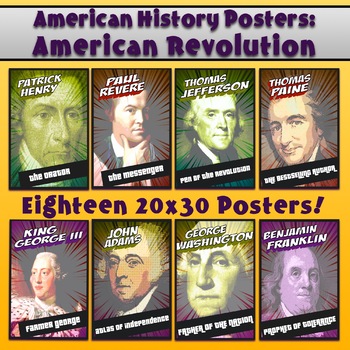 Preview of 18 High Resolution American History Posters 20x30 FREE FOR A DAY!