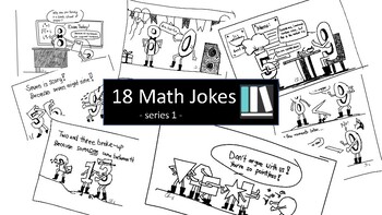 Preview of 18 Math Jokes pictures for poster/decor