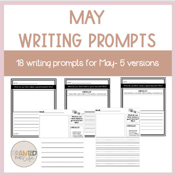 18 May Writing Prompt Worksheets- 5 Differentiated Versions | TPT