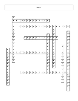 18 More Opera Music Masterpieces Crossword with Key by Maura Derrick