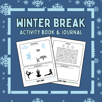 Preview of 18 PAGES: Winter Break Activity Book and Journal with Mental Wellness Check-Ins