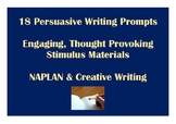 18 Persuasive Writing Topic Cards including free rubric