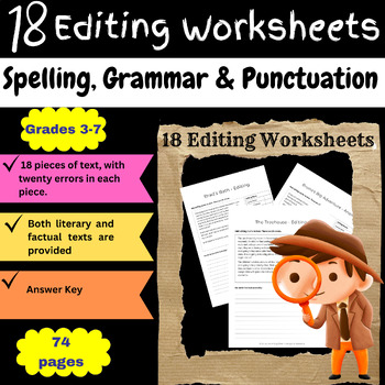 Preview of 18 Proofreading Activities for Spelling, Grammar & Punctuation (Grades 3-7)