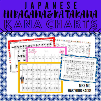 Preview of 18 Sets of Japanese Hiragana Katakana Charts Landscape