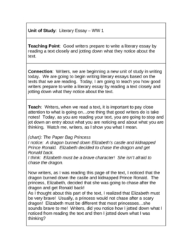 Preview of 18 TC Minilessons - Writer's Workshop - Literary Essay