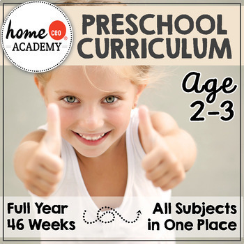 Preview of Tot School Preschool Curriculum Bundle Homeschool (Age 2-3)