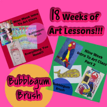 Preview of 18 Weeks-Intro To Art Lessons-Traditional or Virtual School