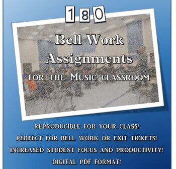Preview of 180 Bell Work Assignments for the Music Classroom
