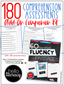Preview of 180 Comprehension Assessments for 6-12th Fluency Passages (sold separately)