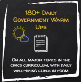 180+ Daily Government Bellringers with Daily SEL Check-In Form