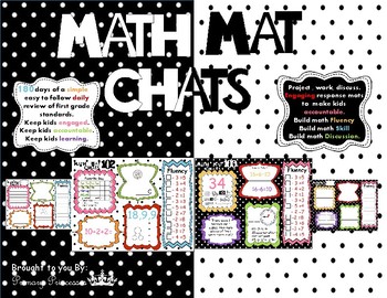 Preview of 180 Daily Math Mat Chats for 1st Grade