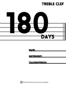 Preview of 180 Days - Bell Work Edition Treble Clef [Daily bell work for the WHOLE year!]