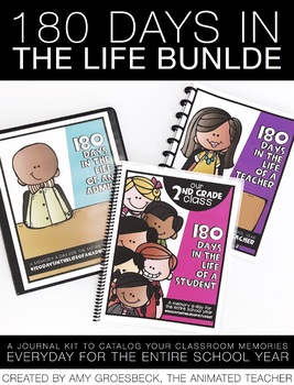 Preview of 180 Days in the Life BUNDLE – EDITABLE Memory a Day Journal Kit