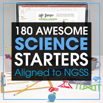 Preview of 180 Days of Awesome Science- Middle School Bell Ringers, Test Prep, Exit Slips