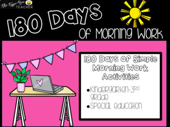 Preview of 180 Days of Morning Work Writing Prompts- K-3 & Special Education