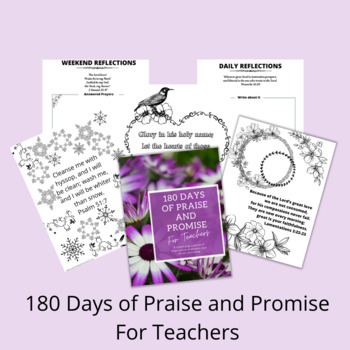 Preview of 180 Days of Praise & Promise for Teachers - Prayer Journal