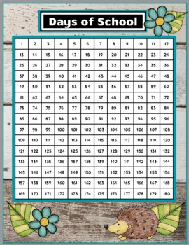 180 Days of School Chart ( Nature Theme ) ** FREEBIE ** by Devoted