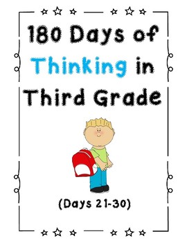 Preview of 180 Days of Thinking In Grade 3 (Days 21-30)