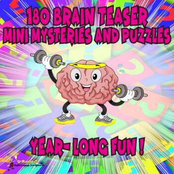 Preview of 180 ELA BRAIN TEASERS MINI MYSTERIES & LOGIC PUZZLES  Critical Thinking Bundle