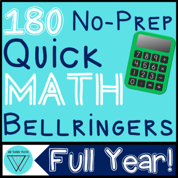 Preview of 180 Middle School Math Warm-Ups: Full Year of Daily Bell Ringers & Starters