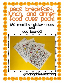 Preview of 180 PECS AAC Visual Boards for Mealtime Includes Breakfast, Lunch, Dinner &Snack